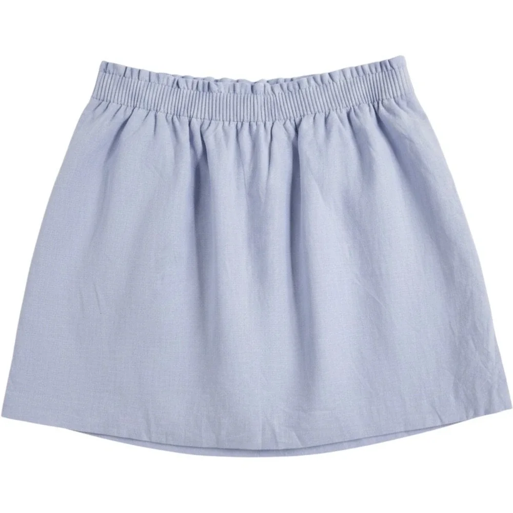 J. Crew Skirt Blue 2X Elastic Waist Linen Cotton Blend Casual Summer Plus Size